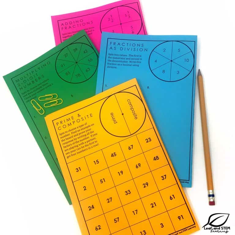 Interactive Notebook Activities: Math Games - Leaf and STEM Learning