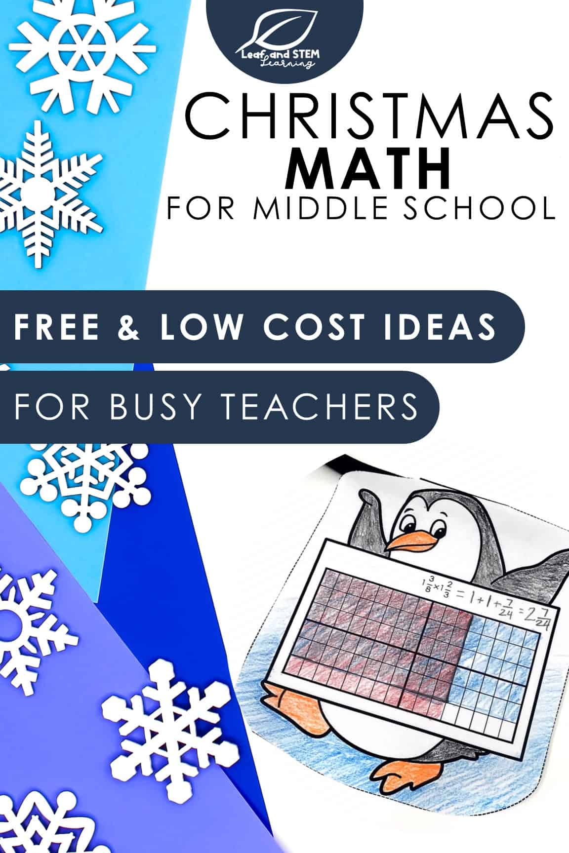 Christmas Math for Middle School. Free and low cost ideas for busy teachers.